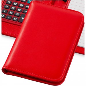 Smarti számológépes jegyzetfüzet, műbőr, piros