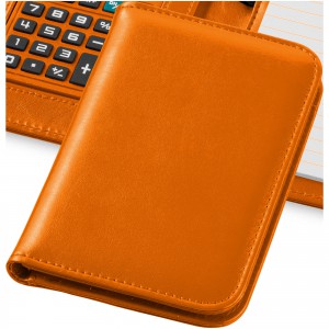 Smarti számológépes jegyzetfüzet, műbőr, narancs