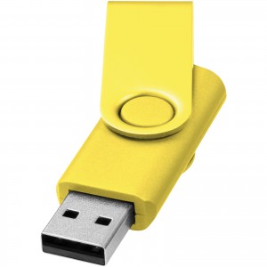 Kihajtható metál USB, 4GB, sárga
