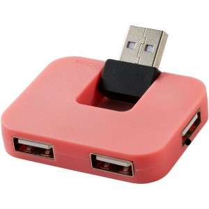 Gaia 4 portos USB elosztó, pink