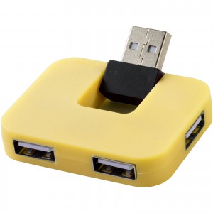 Gaia 4 portos USB elosztó, sárga