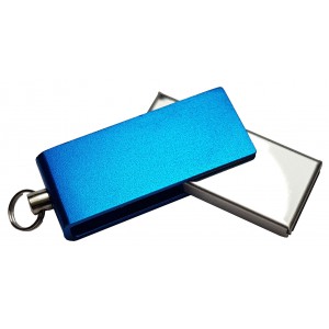 Mini Rotate fém pendrive, kék, 4GB (raktári)