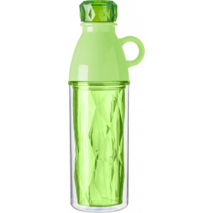 Duplafalú palack, műanyag, világoszöld